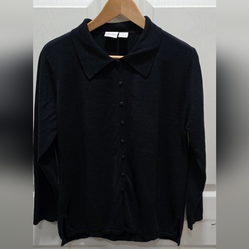 Cherokee Black Button Down Women's Shirt/Sweater